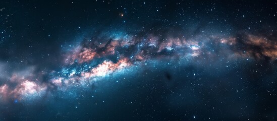 Wall Mural - vibrant galaxy filled with numerous twinkling stars and highlighted by a luminous blue core