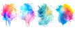 pack of colorful paint blotch texture png