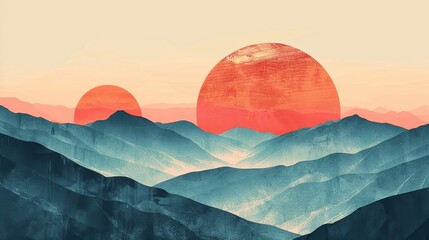 Wall Mural -  A minimalist representation of a landscapes