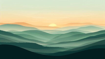 Wall Mural -  A minimalist representation of a landscapes