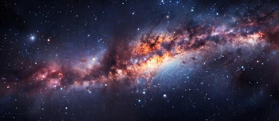 Wall Mural - this image displays a stunning galaxy filled with shimmering stars and a luminous blue center that s