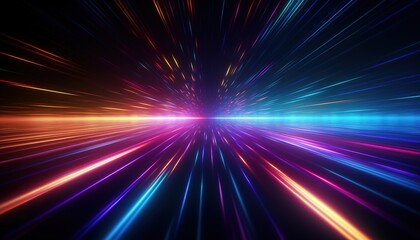 Wall Mural - Futuristic technology abstract background with a glowing neon outline, tech background
