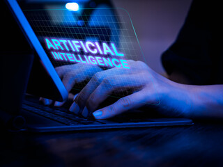 Aufkleber - AI generated tools website, futuristic technology. Text 