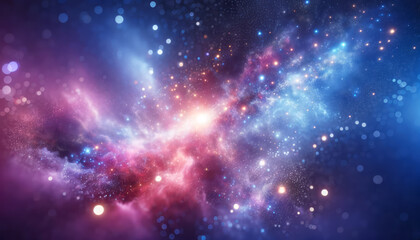 Poster - A vibrant cosmic space scene, visualizing a galaxy with sparkling stars, on a dark background, embodying a celestial concept. Generative AI
