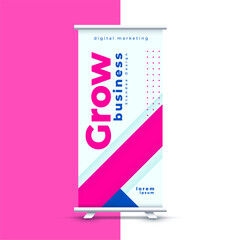 Wall Mural - white and pink roll up standee cover banner for presentation