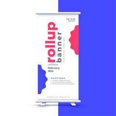 Wall Mural - business rollup standee cover layout in modern style