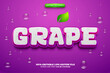 Super Fresh Grape with water drop 3d logo template editable text effect style