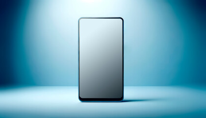 Aufkleber - A smartphone with a blank screen on a blue gradient background, ideal for a mockup or branding display. Generative AI