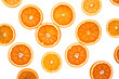 Seamless pattern with slice oranges isolated on transparent background