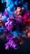 3d colorful explosion of liquid paint, dark background