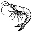 shrimp silhouette vector art illustration