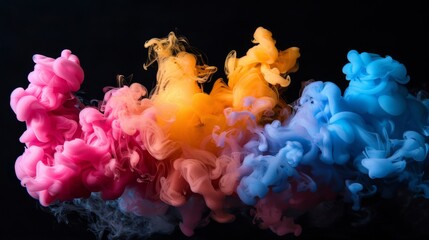 Poster - colored smoke isolated on black background