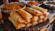Deep fried spring rolls also known as popia malaysian food