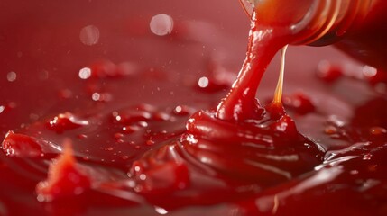 Wall Mural - ketchup pouring out of bottle