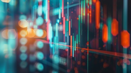 Poster - Stockmarket online trading chart candlestick on crypto currency platform. Stock exchange financial market price candles graph data pattern analysis concept.