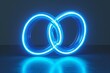 Neon symbol loop sign light background 3d line abstract infinite glow digital blue shape concept