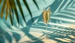 Celebrate summer elegance with this sparkling glass of champagne, backdropped by tropical palm shadows and sunlight