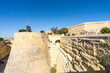 Ancient city walls in Valletta, Malta.