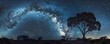 Stargazing in a remote location, Milky Way dazzling above, cosmic wonder
