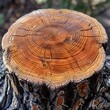 A close-up of a tree stump, with rings of growth and weathered bark adding --v 6.0** - Image #3 @BAN ME?