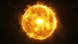Solar Close-Up: Artistic Depiction of Sunspots and Solar Flares