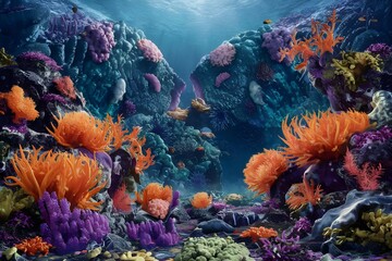 Poster - coral reef in sea