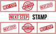 Next Step rubber grunge stamp set vector