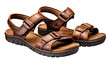© ArtWorld - Showcase of Foot Comfort Elegant Brown Color Leather Sandals, Isolated Transparent Background PNG