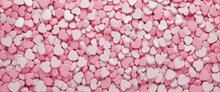 Pink Hearts Background Full Frame Banner Background In Bright Colours 