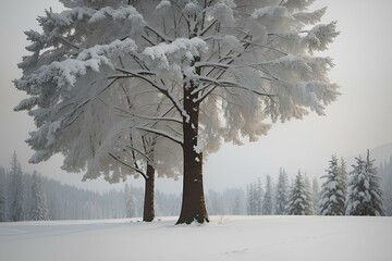 trees in snow