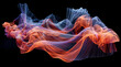 Abstract Art of Colorful Waves in Motion on Black Background - Dynamic Fluidity Concept