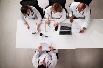 Poster - Doctor Job Recruitment. Recruiting And Hiring Overhead View