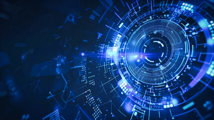 Poster - abstract technology and data circle background
