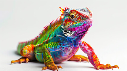 Chamaleon Rainbow Colors on white background