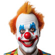 clown with a big smile isolated on transparent background