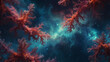 Abstract coral galaxy sky, vibrant and ethereal.