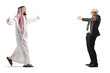 © Ljupco Smokovski - Full length profile shot of a saudi arab man meeting a mature businessman