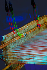 Sticker - Cotton fibers on a local loom at Nan Province