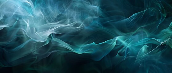 Wall Mural - Luminous aqua smoke, flowing freely, perfect for water sports or aquatic event banners. 