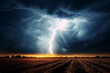 A dramatic lightning strike illuminating a stormy sky 