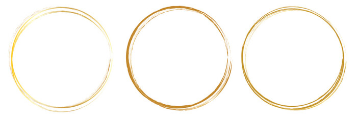 Gold glittering circle of paint golden glitter texture. Abstract gold glittering textured. gold circle frame seton white background.