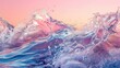 Otherworldly shapes buoyed by swirling currents of water set against a pink gradient  AI generated illustration