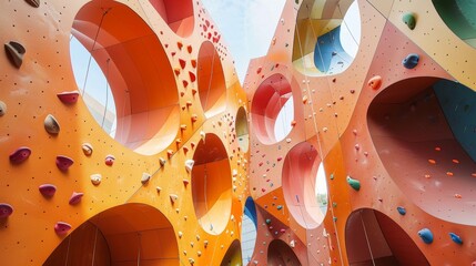 Poster - Oversized abstract shapes for climbing   AI generated illustration