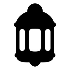 silhouette islamic lantern icon transparent background
