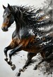 Horse, abstraction. Digital art. Interior decoration, images to print for wall decoration.