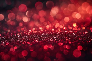 Poster - This image captures the essence of bokeh with dense red lights softly blurred on a dark atmospheric background