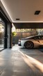 Soft natural light in a stylish car garage  AI generated illustration