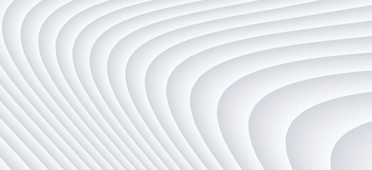 Poster - White striped pattern background, 3d lines design, abstract minimal white gray background for business presentation.