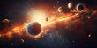   A backdrop of a solar system with planets , A cosmic style with planets stars or galaxies galaxy desktop wallpaper universe background
