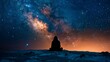 © Sasint - A lone individual engaged in the Isha prayer under a canopy of stars, emphasizing personal devotion and the peaceful end to a day.